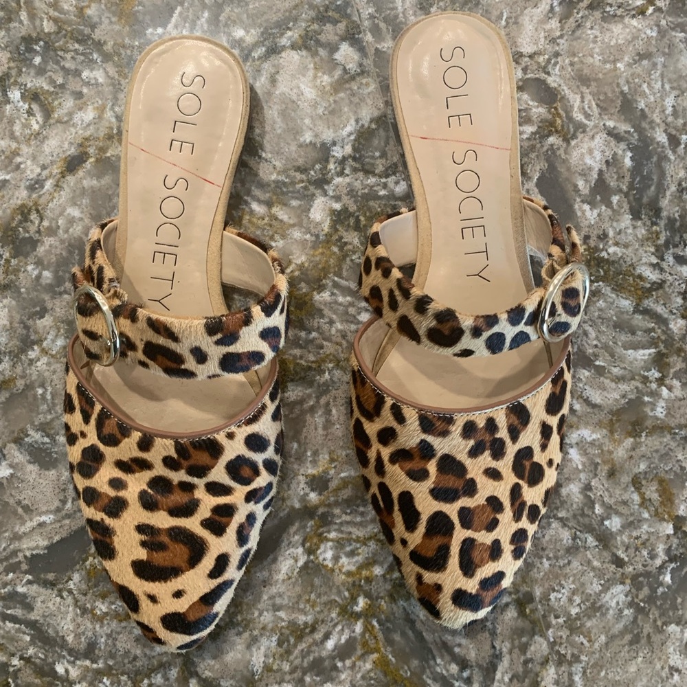 Sole Society Leopard Print Cow Hair Shoes